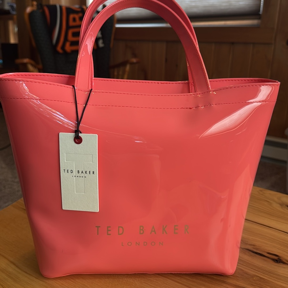 Ted Baker Coral Glossy Tote Bag - Picture 3 of 8